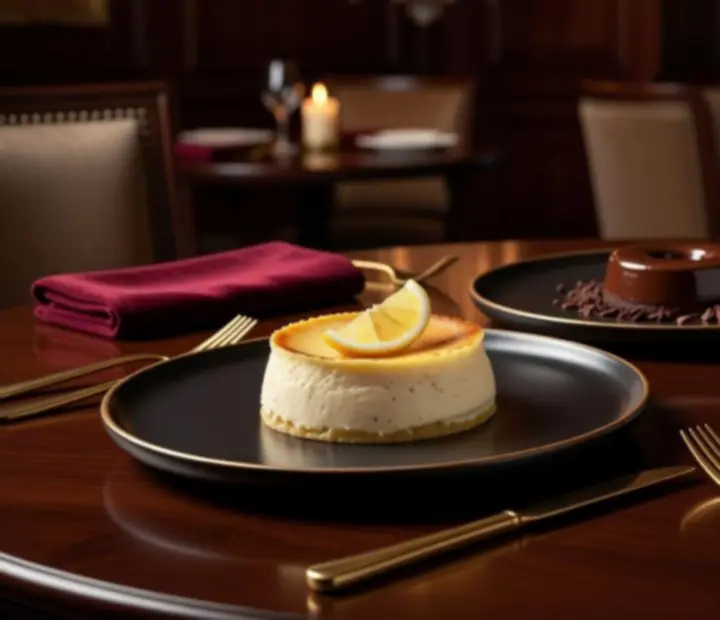 Desery restauracyjne w eleganckiej, wieczornej aranżacji