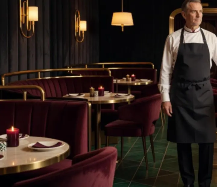Portret szefa kuchni DESUM Számítástechnikai w eleganckiej restauracji